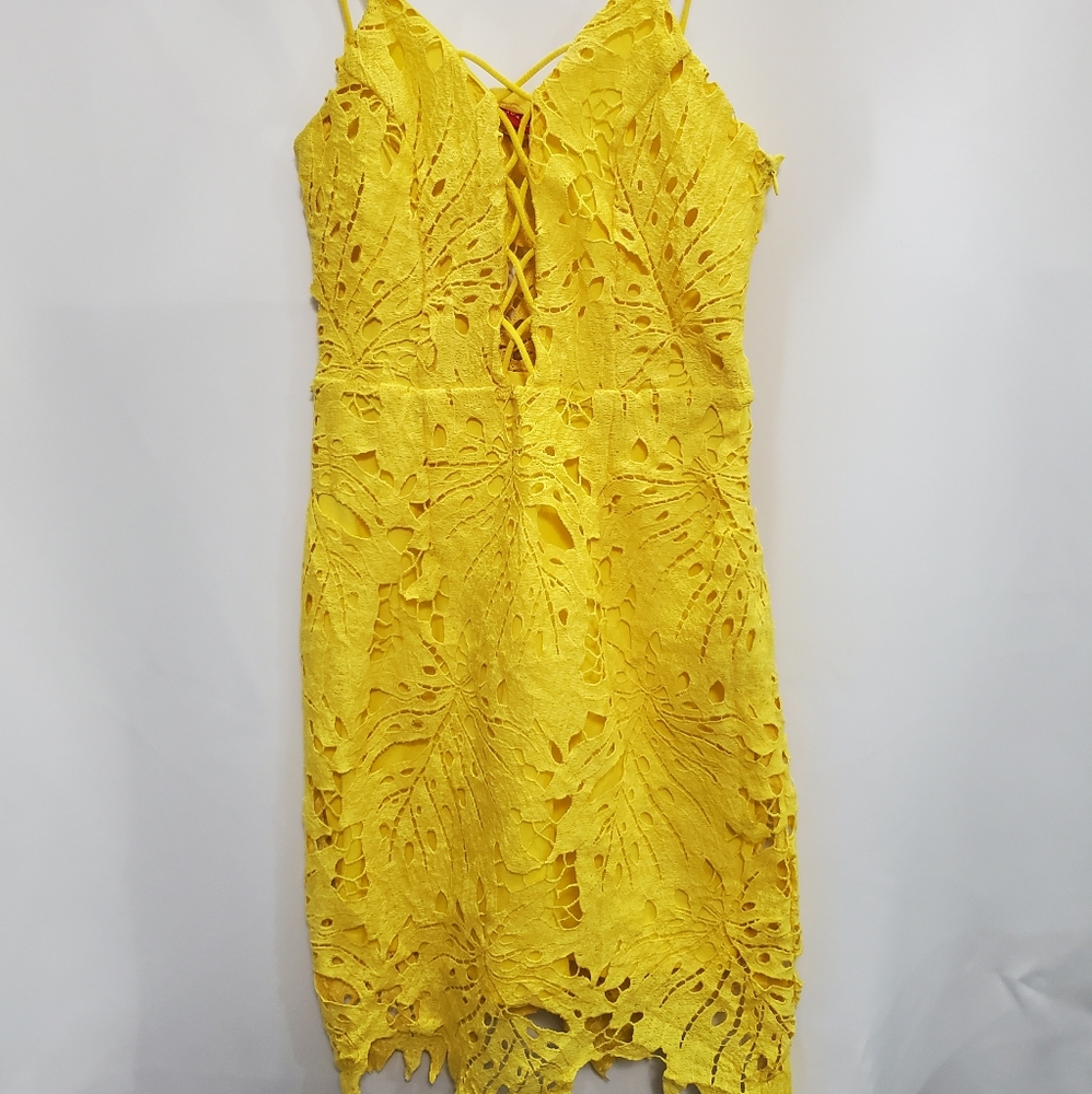 Akira Womens Yellow Dress Size M